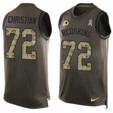 Men's Nike Washington Redskins #72 Geron Christian Limited Green Salute to Service Tank Top NFL Jersey