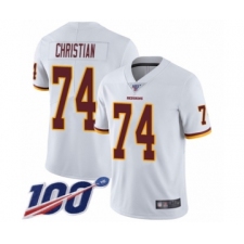 Men's Washington Redskins #74 Geron Christian White Vapor Untouchable Limited Player 100th Season Football Jersey