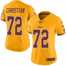 Women's Nike Washington Redskins #72 Geron Christian Limited Gold Rush Vapor Untouchable NFL Jersey