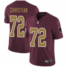 Youth Nike Washington Redskins #72 Geron Christian Burgundy Red/Gold Number Alternate 80TH Anniversary Vapor Untouchable Limited Player NFL Jersey