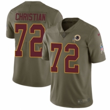 Youth Nike Washington Redskins #72 Geron Christian Limited Olive 2017 Salute to Service NFL Jersey