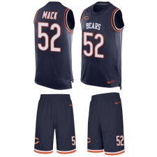 Men's Nike Chicago Bears #52 Khalil Mack Limited Navy Blue Tank Top Suit NFL Jersey