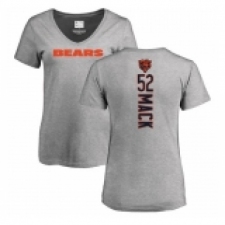 NFL Women's Nike Chicago Bears #52 Khalil Mack Ash Backer V-Neck T-Shirt