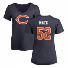 NFL Women's Nike Chicago Bears #52 Khalil Mack Navy Blue Name & Number Logo T-Shirt