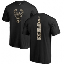 NBA Nike Milwaukee Bucks #9 Donte DiVincenzo Black One Color Backer T-Shirt