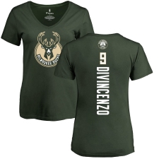 NBA Women's Nike Milwaukee Bucks #9 Donte DiVincenzo Green Backer T-Shirt