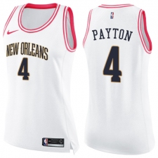 Women's Nike New Orleans Pelicans #4 Elfrid Payton Swingman White Pink Fashion NBA Jersey