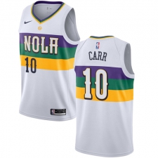 Men's Nike New Orleans Pelicans #10 Tony Carr Swingman White NBA Jersey - City Edition