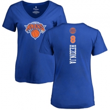 NBA Women's Nike New York Knicks #8 Mario Hezonja Royal Blue Backer T-Shirt