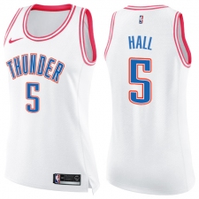 Women's Nike Oklahoma City Thunder #5 Devon Hall Swingman Whit Pink Fashion NBA Jersey