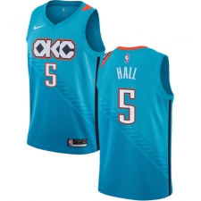 Youth Nike Oklahoma City Thunder #5 Devon Hall Swingman Turquoise NBA Jersey - City Edition