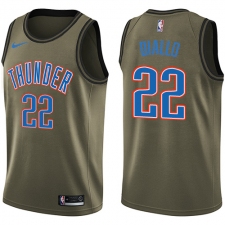 Men's Nike Oklahoma City Thunder #22 Hamidou Diallo Swingman Green Salute to Service NBA Jersey