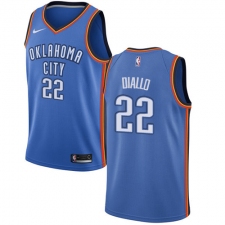 Men's Nike Oklahoma City Thunder #22 Hamidou Diallo Swingman Royal Blue NBA Jersey - Icon Edition