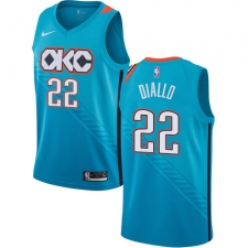 Men's Nike Oklahoma City Thunder #22 Hamidou Diallo Swingman Turquoise NBA Jersey - City Edition
