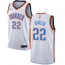 Men's Nike Oklahoma City Thunder #22 Hamidou Diallo Swingman White NBA Jersey - Association Edition