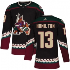 Men's Adidas Arizona Coyotes #13 Freddie Hamilton Authentic Black Alternate NHL Jersey