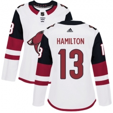 Women's Adidas Arizona Coyotes #13 Freddie Hamilton Authentic White Away NHL Jersey