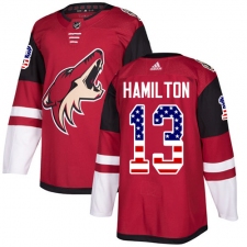 Youth Adidas Arizona Coyotes #13 Freddie Hamilton Authentic Red USA Flag Fashion NHL Jersey