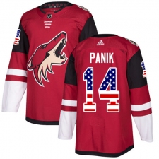 Men's Adidas Arizona Coyotes #14 Richard Panik Authentic Red USA Flag Fashion NHL Jersey