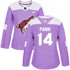 Women's Adidas Arizona Coyotes #14 Richard Panik Authentic Purple Fights Cancer Practice NHL Jersey