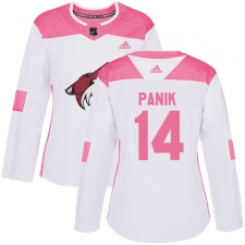 Women's Adidas Arizona Coyotes #14 Richard Panik Authentic White Pink Fashion NHL Jersey