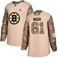 Men's Adidas Boston Bruins #61 Rick Nash Authentic Camo Veterans Day Practice NHL Jersey
