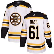 Youth Adidas Boston Bruins #61 Rick Nash Authentic White Away NHL Jersey