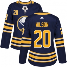 Women's Adidas Buffalo Sabres #20 Scott Wilson Authentic Navy Blue Home NHL Jersey