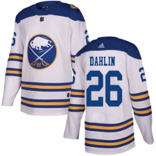 Men's Adidas Buffalo Sabres #26 Rasmus Dahlin Authentic White 2018 Winter Classic NHL Jersey