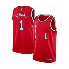 Men's Portland Trail Blazers #1 Anfernee Simons Authentic Red Hardwood Classics Basketball Jersey