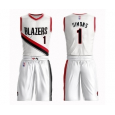 Women's Portland Trail Blazers #1 Anfernee Simons Swingman White Basketball Suit Jersey - Association Edition
