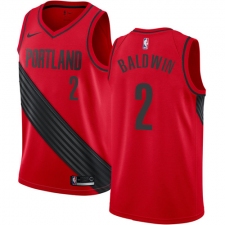 Men's Nike Portland Trail Blazers #2 Wade Baldwin Authentic Red NBA Jersey Statement Edition