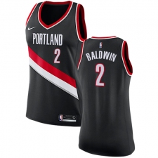 Women's Nike Portland Trail Blazers #2 Wade Baldwin Authentic Black NBA Jersey - Icon Edition