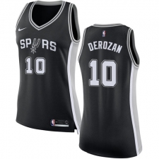 Women's Nike San Antonio Spurs #10 DeMar DeRozan Swingman Black NBA Jersey - Icon Edition
