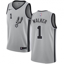 Men's Nike San Antonio Spurs #1 Lonnie Walker Swingman Silver NBA Jersey Statement Edition