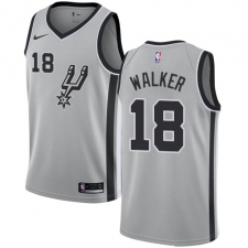 Men's Nike San Antonio Spurs #18 Lonnie Walker Authentic Silver NBA Jersey Statement Edition