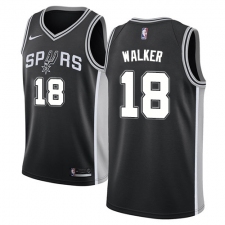 Men's Nike San Antonio Spurs #18 Lonnie Walker Swingman Black NBA Jersey - Icon Edition