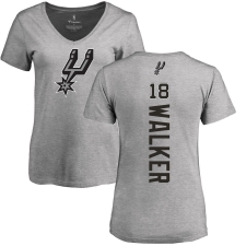 NBA Women's Nike San Antonio Spurs #18 Lonnie Walker Ash Backer T-Shirt