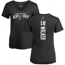 NBA Women's Nike San Antonio Spurs #18 Lonnie Walker Black Backer T-Shirt