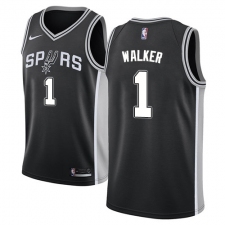 Women's Nike San Antonio Spurs #1 Lonnie Walker Swingman Black NBA Jersey - Icon Edition