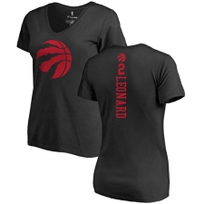 NBA Women's Nike Toronto Raptors #2 Kawhi Leonard Black One Color Backer Slim-Fit V-Neck T-Shirt