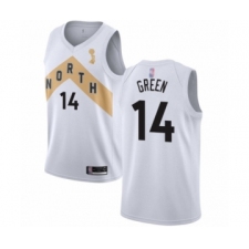 Men's Toronto Raptors #14 Danny Green Swingman White 2019 Basketball Finals Champions Jersey - City Edition