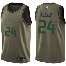 Men's Nike Utah Jazz #24 Grayson Allen Swingman Green Salute to Service NBA Jersey