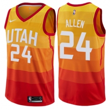 Men's Nike Utah Jazz #24 Grayson Allen Swingman Orange NBA Jersey - City Edition