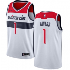 Men's Nike Washington Wizards #1 Austin Rivers Swingman White NBA Jersey - Association Edition