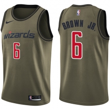 Youth Nike Washington Wizards #6 Troy Brown Jr. Swingman Green Salute to Service NBA Jersey