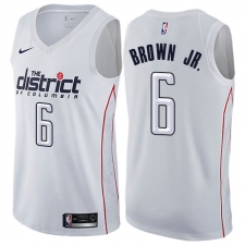 Youth Nike Washington Wizards #6 Troy Brown Jr. Swingman White NBA Jersey - City Edition