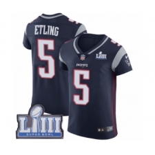 Men's Nike New England Patriots #5 Danny Etling Navy Blue Team Color Vapor Untouchable Elite Player Super Bowl LIII Bound NFL Jersey
