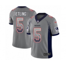 Youth Nike New England Patriots #5 Danny Etling Limited Gray Rush Drift Fashion NFL Jersey