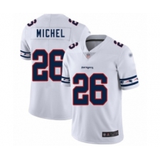 Men's New England Patriots #26 Sony Michel White Team Logo Fashion Limited Football Jersey